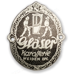 644-723-010-00 Glaser Karosserie Badge, For Early 356 Cabriolet 