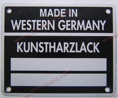 SIC-701-111-05 Paint Plate on Door Lockpost for 911 1970-83