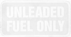 911-701-251-00 White Letter "Unleaded Fuel Only" Decal 
