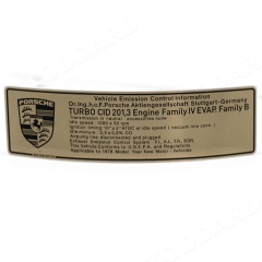 930-006-537-02 Ignition Timing Decal for 911 Turbo 930 1978-1982