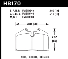 HB170Z-650ﾠHawk Brake Pad, Ceramic, Front or RearﾠFor 964ﾠ965ﾠ928