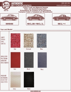 SIC-551-002-00 Carpet and Headliner Materials Sample Card . Click to see options. 