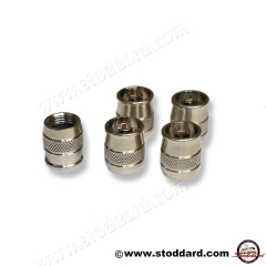 NLA-361-202-20 Valve Stem Caps With Schrader Core Tool Built In. Set of Five.Fits All Schrader Valve Stems
