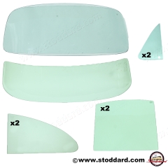 NLA-541-101-10-SET Tinted Glass Set, For 356A and 356B T5 Coupe. All Side, Back and Windshield Glass with Small, Correct Logos.