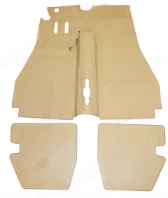 NLA-551-101-05-400 Complete Tan Rubber Floor Mat Set for 356B T5. Concours Correct for Beige / Oatmeal Carpet. Includes all interior mats