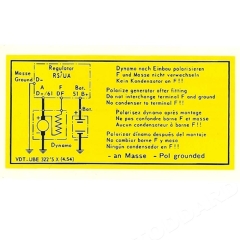 NLA-701-006-00 Early Regulator Cover Decal. Fits 356 1954-1958. Water Transfer
