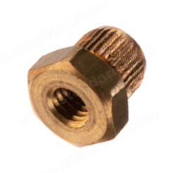 NLA-741-501-03 Knurled Brass Nut For Instrument Gauges, For Oil Pressure and Temperature. Fits 356B T5 through Early 911