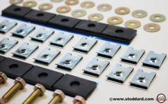 SIC-503-000-00 Complete Fender Hardware Kit with Square Washers, Bolts, Screws and Terostat Ribbon for 1965-68 911 912. 1 per car required