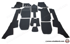 SIC-551-911-07 Carpet set, Charcoal Perlon. Fits 1969-73 911 Coupe. Special Order
