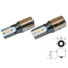 VIN-901-165-06 LED Early 356 Fog / Driving Light Bulb Set for Hella, BA20s, 6v or 12v, Warm White, Excellent Light!