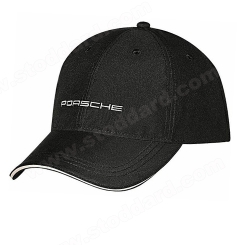 WAP-080-002-0C Baseball Cap,  Black  with Grey Porsche Logo  